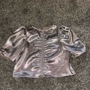 Zara Shimmering Silver Kids Blouse